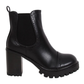 Noir HE113 Bottines noires à talons le noir