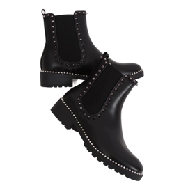 Bottines Chelsea noires à clous noir NC826 Noir