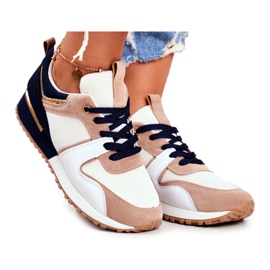 EVE Chaussures Sport Femme Beige Golden Clementine Elements blanc brun doré
