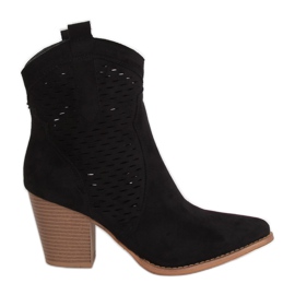 Santiags ajourées noires ZE05P Noir