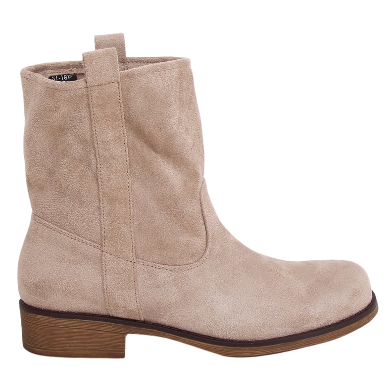 Bottines femme en daim beige ST-18P Bottes beiges brun