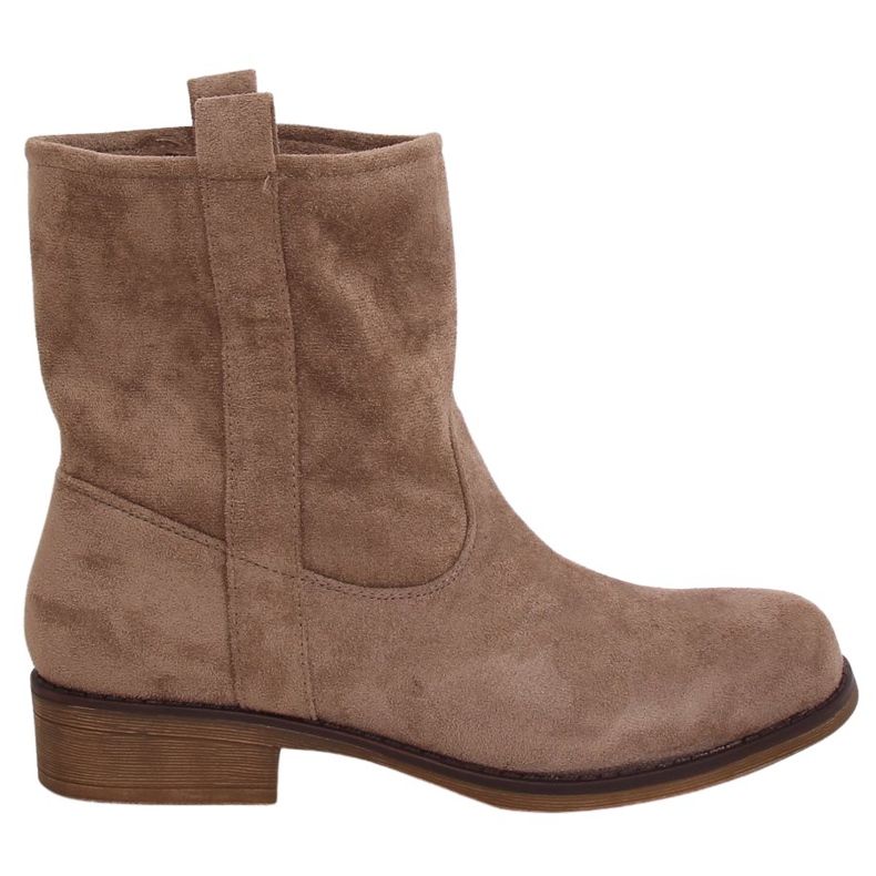 Boots femme daim beige foncé ST-18P Kaki brun