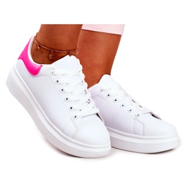 Chaussures De Sport Femme Lu Boo Blanc Fuchsia Talon Matilda rose