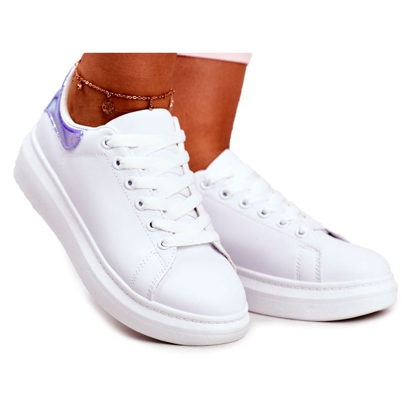 Chaussures de sport pour femmes Lu Boo Blanc Métallique Bleu Matilda blanche