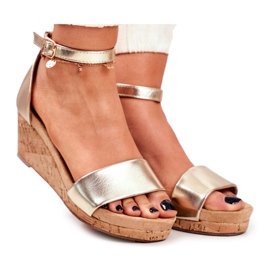 PS1 Sandales compensées pour femmes dorées MarryMe