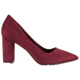 Small Swan Escarpins bordeaux sur un pilier rouge multicolore