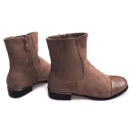XF220 Bottines En Daim Kaki Avec Fermeture Éclair vert