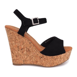 Sandales Compensées Liège 5H5654 Noir le noir