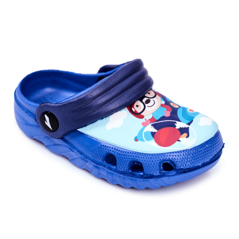 Chaussons Enfant Foam Crocs Blue Teddy Bear Pilot SuperFly bleu