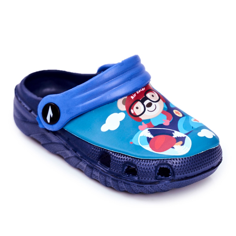 Chaussons Enfant Foam Crocs Bleu Marine Teddy Bear Pilot SuperFly