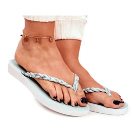PS1 Chaussons Femme Tongs Ceinture Tressée Vert Peggie