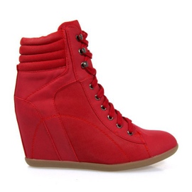 Baskets Boots On Wedge 562 Rouge
