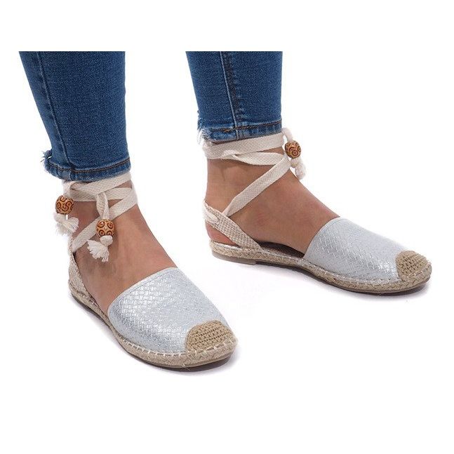 Sandales Espadrilles Ballerines Ballerines 30550 Argent gris