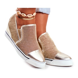 Baskets Lu Boo Femme avec Mesh Doré Morgono d'or