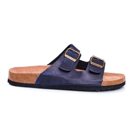 Chaussons Pour Hommes Avec Boucles Big Star Bleu Marine Foncé DD174604