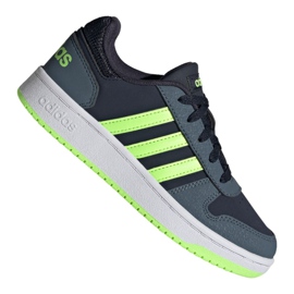 Chaussures Adidas Hoops 2.0 Jr FW3171 le noir bleu marin vert