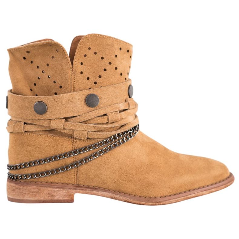 Bella Paris Bottes à rayures décoratives brun