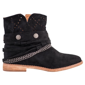 Bella Paris Bottes à rayures décoratives noir