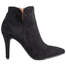 Bella Paris Bottes classiques sur un talon haut noir