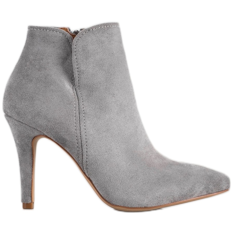 Bella Paris Bottes classiques sur un talon haut gris