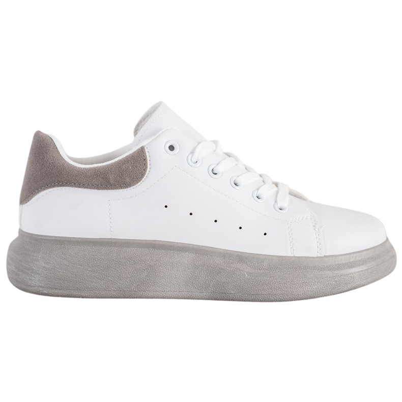 SHELOVET Baskets sur la plate-forme grise blanche