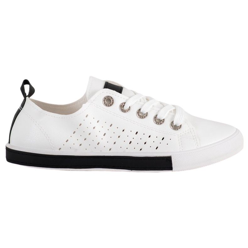 Bella Paris Baskets À Motif Ajouré blanche