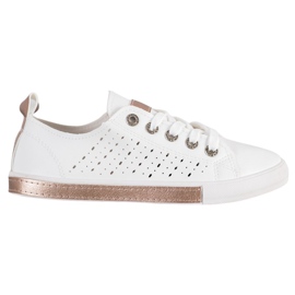 Bella Paris Baskets À Motif Ajouré blanc