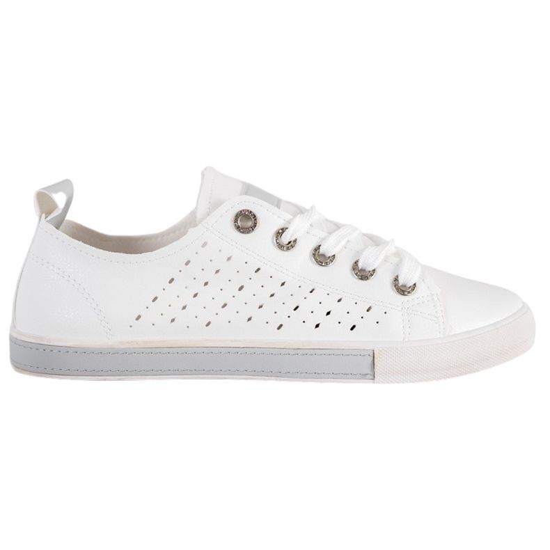 Bella Paris Baskets À Motif Ajouré blanche