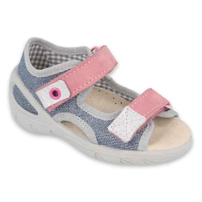 Chaussures enfant Befado 065X145 bleu marin rose gris