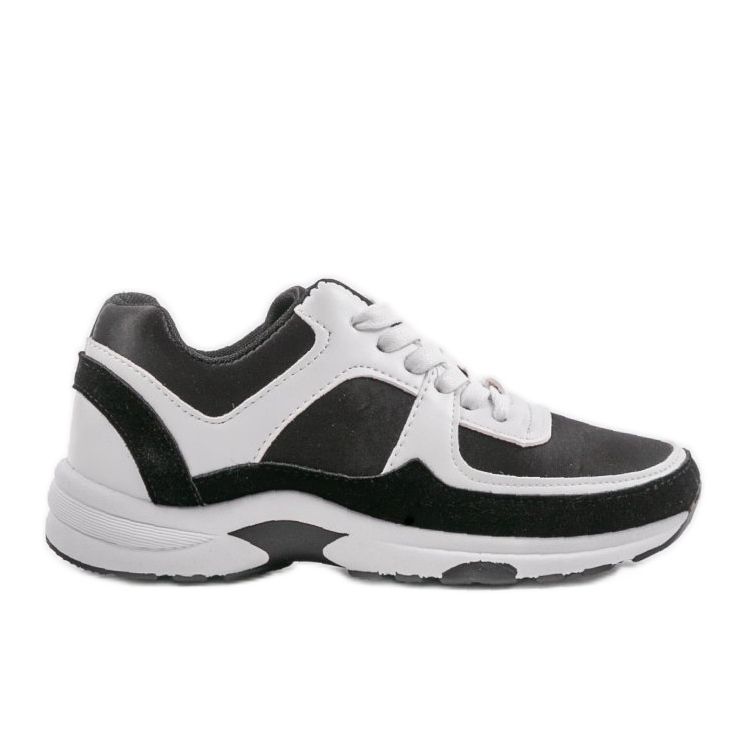 Baskets de sport à la mode blanches en éco-cuir CH005 le noir Baskets de sport à la mode blanches en éco-cuir CH005 le noir
