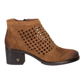 Bottines ajourées VINCEZA brun
