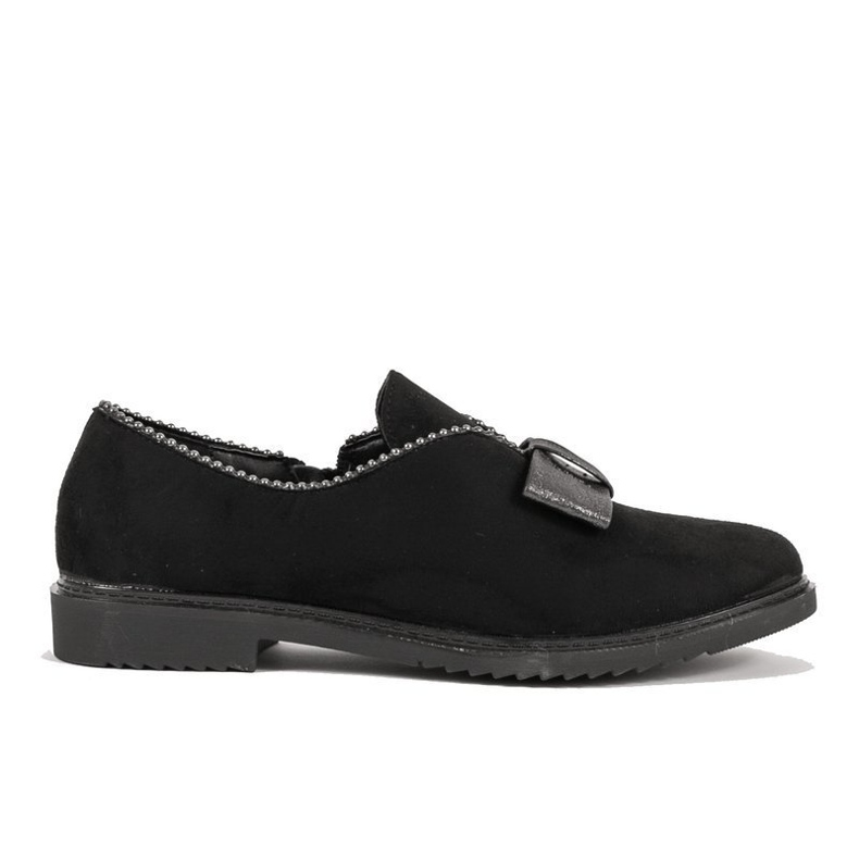 Chaussures à enfiler noires avec un nœud 239-1 le noir