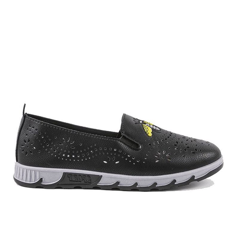 Baskets noires ajourées avec une empreinte de JH81172-3 le noir