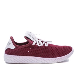 Chaussures de sport marron H935-7 rouge