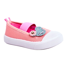 Le Scarpe Baskets enfant à Velcro Saumon Estienne multicolore rose