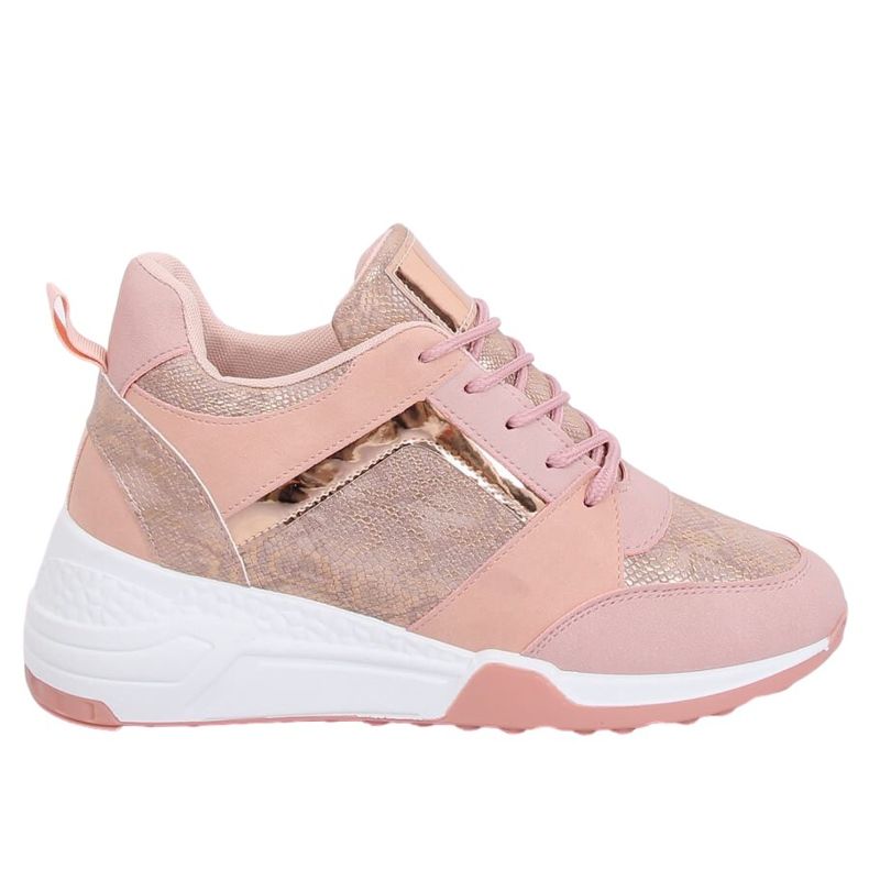 Baskets compensées roses YL-33 Champagne