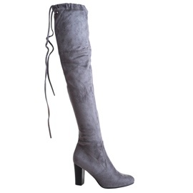 SHELOVET Bottes en daim grises