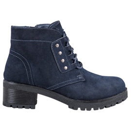 J. Star Bottines à lacets sur un poteau bleu marine bleu