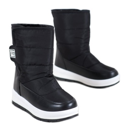 GOLL Bottes de neige noires avec velcro