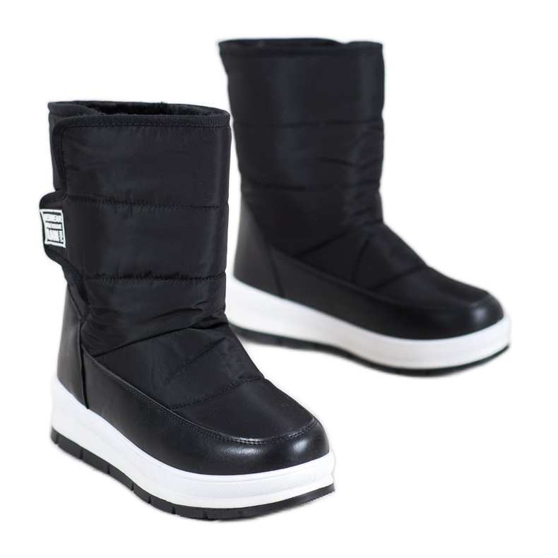 GOLL Bottes de neige noires avec velcro le noir