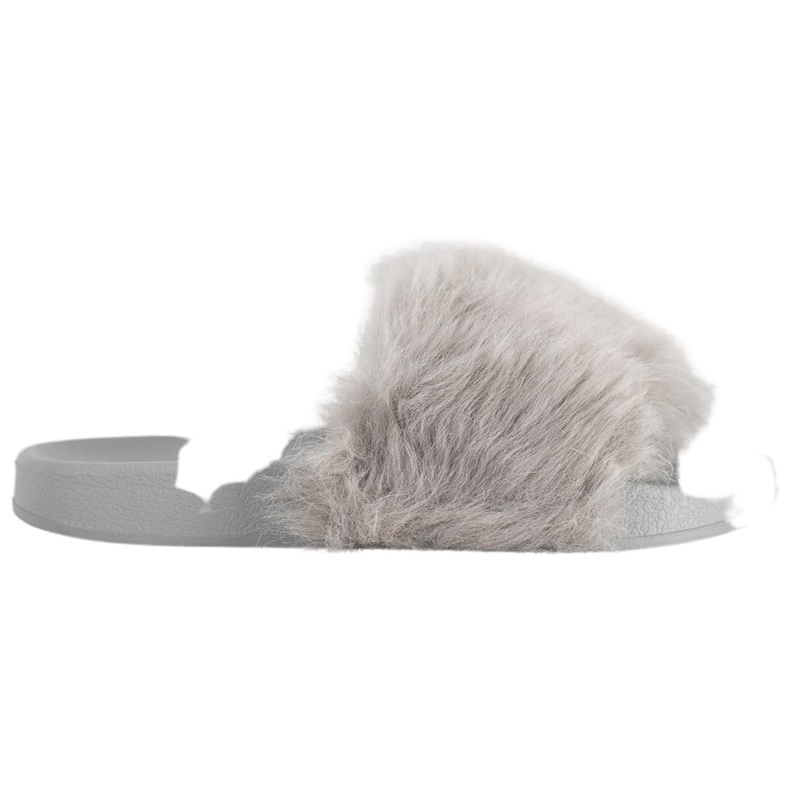 SHELOVET Pantoufles En Caoutchouc Avec Fourrure gris