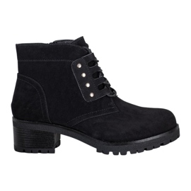 J. Star Bottines à lacets sur un poteau noir