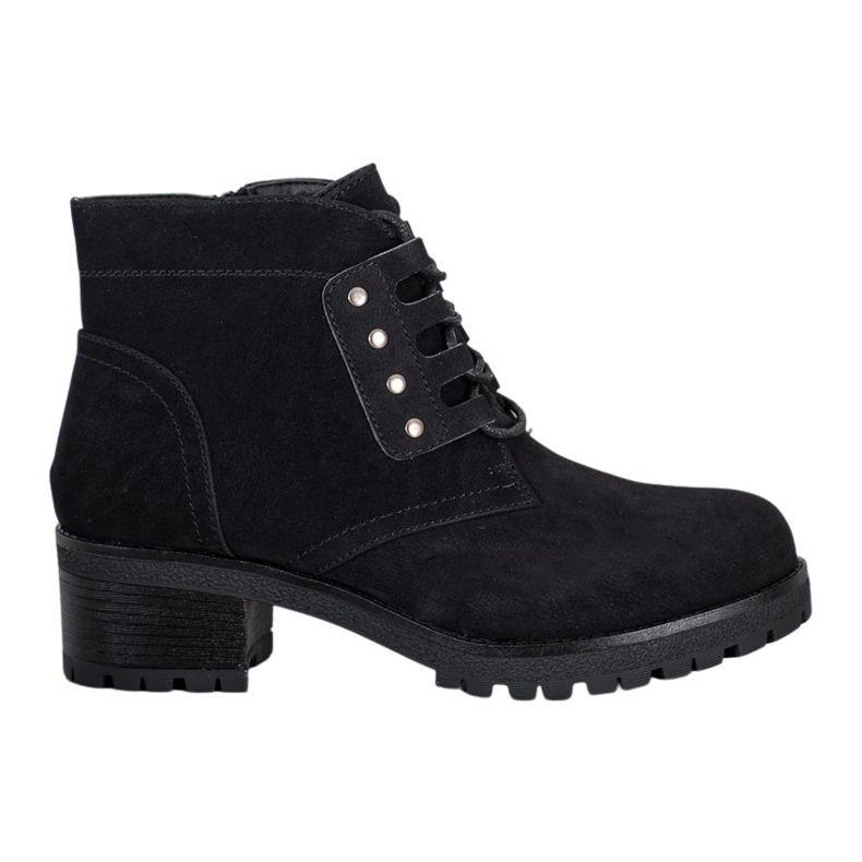 J. Star Bottines à lacets sur un poteau le noir