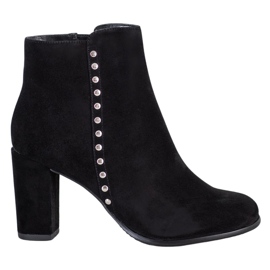 Evento Bottines en cuir classiques le noir