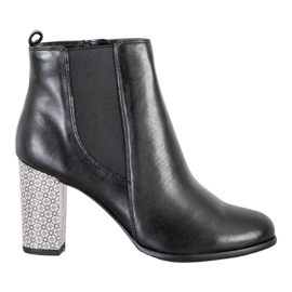 Evento Bottines en cuir classiques le noir