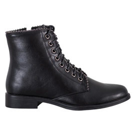 J. Star Bottes à lacets noires