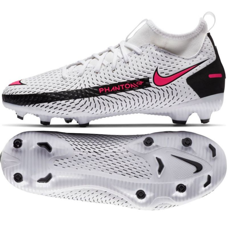 Chaussures de football Nike Phantom Gt Academy Df FG / MG Jr CW6694-160 multicolore blanche