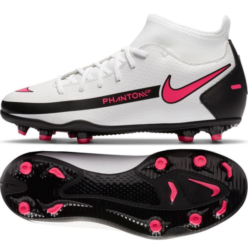 Chaussures de football Nike Jr Phantom Gt Club Df FG / MG Jr CW6727-160 multicolore blanche