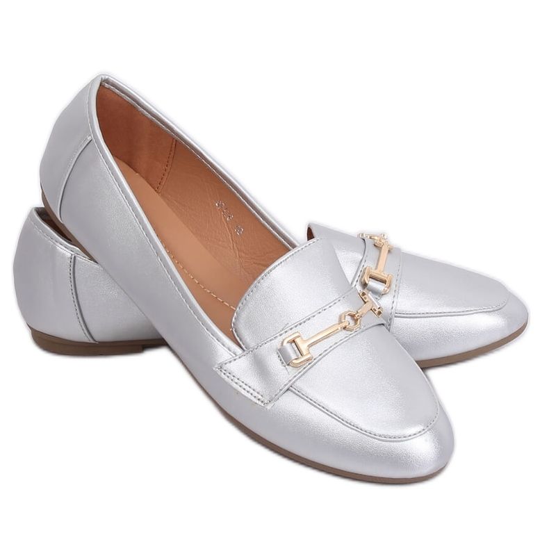 Mocassins argent métallisé 9F176 Argent gris Mocassins argent métallisé 9F176 Argent gris