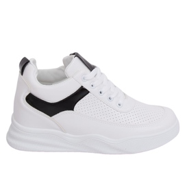 Chaussures de sport blanches à semelles compensées 85-429 BLANC / NOIR le noir